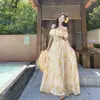 Conjunto de Duas Peças para Férias no Deserto de Yunnan Xinjiang: Top Tubinho com Manga Bufante Off-Shoulder + Saia Midi Evase de Cintura Alta