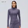 Jaqueta de Yoga com Gola Alta de Bolinhas Feminina Emagrecedora com Zíper Fitness Pilates Manga Longa Top D26110