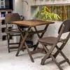 Mesa y Sillas Plegables Retro Portátil Apartamento Pequeño Madera Maciza Balcón Sala de Estar Habitación de Alquiler Mesa Pequeña Mesa de Café Mesa de Café