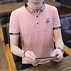 Verão Nova Camisa Polo de Manga Curta Masculina Lapela Moda Jovem e de Meia-Idade Casual Manga Curta Camisa Colarinho Camiseta Masculina