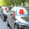 Pegatina de Palabra Feliz Pegatina Electrostática Pegatina para Coche de Boda Decoración de Coche de Boda Flota de Coches Flor de Boda Coche de Dote Avanzado