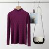 Outono e Inverno 2024 Nova Moda Elegante Gola Média Alta Suéter Interno Base Tricô Top para Mulheres