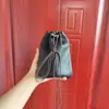 Bolsa de la suerte con cordón de cuero genuino, bolsa con cordón de piel de vaca, bolsa de almacenamiento para cambio con cordón, monedero vintage, bolsa de almacenamiento para auriculares, monedero