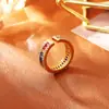 Anillo Abierto Ajustable de Circonita Colorido de Moda Lujo Moda Estilo Dopamina Anillo Chapado en Cobre con Oro Real