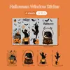 6 piezas de pegatinas de vidrio electrostáticas, de doble cara, alta definición, sin rastro, lindas decoraciones de ambiente de calabaza y fantasma para ventana