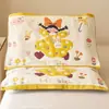 Funda de Almohada Infantil Algodón Puro Dibujos Animados Gasa Funda de Almohada Par Funda de Almohada Paquete Individual Antideslizante y Anticaída