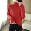 Camiseta interior básica de punto de algodón para mujer, color liso, cuello alto, estilo coreano, ajuste ceñido, nuevo modelo 2026, transfronterizo