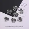 Colgante de corazón inglés de aleación de plata antigua más vendido transfronterizo accesorio para pulsera collar hecho a mano DIY