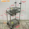 Carrinho de Transmissão ao Vivo em Aço Inoxidável, Suporte de Display Portátil Destacável para Exterior, Mesa Promocional, Expositor de Lanches