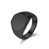 Design Octogonal Geométrico Estilo Frio Espelho Aço Titânio Anel Masculino Nicho Estiloso High-End Moda Joia de Mão