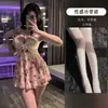 Camisón Sexy Floral de Mariposas para Mujer, Vestido Corto Sexy Transparente con Tirantes Finos y Escote en V de Encaje, Ropa Interior Sexy para Dormir en Casa