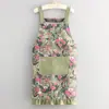 Delantal de algodón de bambú para uso en la cocina, elegante y vintage, adecuado para tareas del hogar, resistente a las manchas, cómodo, adecuado para comer y trabajar, ropa de trabajo