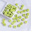 Eletrodeposição Cerâmica Cor de Primavera Trevo de Quatro Folhas Furo Reto Contas Artesanal DIY Pulseira Colar Acessórios de Joias com Contas Material