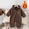 Mameluco con Cierre para Bebé Estilo Otoño e Invierno Ropa Infantil Mameluco de Felpa de Manga Larga para Bebé Lindo Dibujo Animado Mameluco Suave