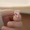 Anillo Irregular de Corazón Hueco para Mujer, Diseño Simple y Versátil, Anillo Abierto de Moda, Tendencia de Anillo de Dedo Índice de Alta Gama