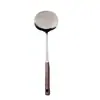 Espátula de Cogumelo de Aço Inoxidável Utensílio de Cozinha para Fritar em Casa Espátula Cabo de Madeira Imitando Noz Cabo Longo Anti-Escaldante Espátula Colher de Cozinha Transfronteiriça