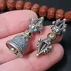 Plata Esterlina S925 Mantra de Seis Caracteres del Tíbet Vajra Mazo Arnes de Cableado Trasero Nube Campana Vajra Juego de Contadores Accesorios