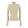 Camisa Interior de Lana Pure Desire Hot Girl Cuello Alto Otoño 2025 Nueva Ajustada y con Temperamento Top Interior de Manga Larga