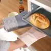 Luvas de forno de silicone, luvas de cozinha resistentes ao calor, espessadas e acolchoadas com algodão, com um gancho e manga de tecido, para assar, fornos e micro-ondas