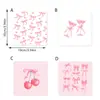 Porta-copos criativos de madeira resistentes ao calor, jogos americanos antiderrapantes, porcelana azul e branca, estilo exótico, charme fofo de menina, laço de cereja