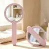 Espejo de Maquillaje de Mano en Forma de Corazón de Fábrica en Stock, Espejo de Maquillaje Portátil Giratorio, Espejo Plegable de Viaje Personalizable con Logo