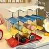 Suporte de armazenamento de copos de água em formato de onda, suporte de copo térmico empilhável de várias camadas, prateleira para xícaras de chá, prateleira de exposição de vinhos para balcão de bar da sala de estar
