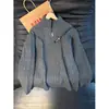 Suéter de tricô com zíper parcial estilo retrô americano para homens, uma malha de inverno de alta qualidade e estilosa com design de gola alta e espessa, perfeita como camada base