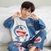 Pijama Infantil Primavera e Outono Meninos Algodão Puro Fino Manga Longa Calça Meninos Crianças Médias e Grandes Adolescentes Roupas de Casa Atacado