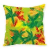 Funda de Almohada de Peluche Estilo Ins con Estampado Digital de Planta Verde y Flores Serie Floral de Verano Funda de Cojín para Sofá Coche Transfronterizo