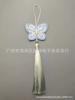 En stock venta directa 12CM borla bordado unilateral mariposa borla pequeña colgante joyería ropa infantil abanico plegable para mujer Colgante de coche