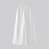 Calça Larga de Algodão Lyocell Branca para Mulheres, Outono, Cintura Alta, Estilo Solto e Relaxado, Barra Dobrada, Calça Casual de Tencel