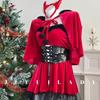 Huan Ye Europeo y Americano Halloween Deviruchi cosplay Uniforme Club Nocturno Escenario Vestido de Terciopelo Vestido de Navidad Mujeres