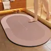 Alfombrilla de Piso de Tierra de Diatomeas de Color Sólido Minimalista para Baño y Tocador, Absorbente de Agua, Resistente a la Suciedad, Antideslizante, Felpudo Anticaídas