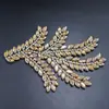 Moda Europea y Americana Cinta Estéreo con Dorso de Diamantes en Forma de Hoja Decoración de Vestido de Boda Accesorios DIY