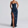 Vestido sexy feminino Royal Sister's High-end Sling Backless Split Vestido Hot Girl Vestido longo Vestido de ano novo