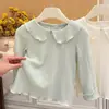Nuevo Top Casual de Otoño para Niñas con Cuello de Muñeca, Ropa Interior para Bebés, Versátil y Elegante, Ropa Infantil de Moda, Tendencia