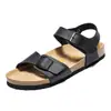 Sandálias Birkenstock de Cortiça Verão Novo Casal Fivela Dupla de Couro Sandálias Abertas para Exterior Sandálias Casuais de Praia Masculinas