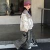 Jaqueta de Outono para Meninas 2025 Nova Moda Estilo Coreano Tendência com Capuz Casual Solta para Crianças Maiores