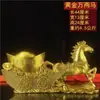 Adornos Decorativos de Caballos, Caballo de Cobre con Lingotes, Carro de Caballos de Latón, Caballo de Cobre para la Buena Fortuna, Caballo Tang de Cobre para la Entrada de Oficina o Tienda