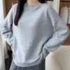 Nuevo Otoño e Invierno 100% Lana Semi-Transparente Encaje Un Hombro Suéter de Punto Holgado Perezoso para Mujer Manga Larga
