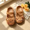 Zuecos de ballet para niñas con estampado de leopardo para padres e hijos 2026 sandalias antideslizantes de verano para playa al aire libre para bebés y niños
