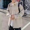 Chaqueta Waffle Fina de Primavera y Otoño 2024 Camisa de Manga Larga Holgada de Moda para Hombre Camisa Casual Japonesa Combinable