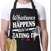 Exclusivo Transfronterizo Delantal Negro para Hombre con Estampado de Letra Divertida, Bolsillo, Banda para el Cuello Ajustable, Impermeable, Delantal de Cocina