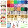 26 rejillas estilo bohemio DIY arcilla blanda cuentas accesorios pulsera de hilo cuentas sueltas espaciador cuentas de cara sonriente kit de arcilla blanda