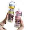 Garrafa de Água Esportiva Portátil da Moda de Verão, Garrafa de Água Esportiva de Aparência Premium para Meninos e Meninas, Copo Portátil com Canudo Atacado