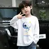 Camiseta de manga larga para niño, moderna y elegante, 100% algodón, primavera/otoño 2026, camiseta básica con estampado de dibujos animados estilo coreano para niños
