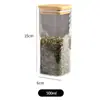 Pote de Vidro Quadrado Selado para Uso Doméstico, Adequado para Armazenar Grãos e Frutas Secas, Pote de Armazenamento de Vidro Borossilicato Alto, Pote Selado para Alimentos