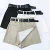 Falda Irregular Color Caqui para Mujeres Menudas Primavera y Otoño 2026 Nueva Falda Pantalón Corta Casual de Cintura Alta Corte A