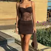 Jy25682Pfo Vestido de Mujer Estilo Nuevo Europeo y Americano 2026 para Otoño y Verano, Vestido con Encaje Sexy Espalda Descubierta Empalmado con Abertura para Mujer