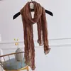 Estilo Celebridad de Internet Mismo Estilo Versátil Plisado Degradado Primavera y Otoño Algodón y Lino Bufanda Bufanda Artística para Mujer Otoño e Invierno Chal Estilo Coreano Bufanda